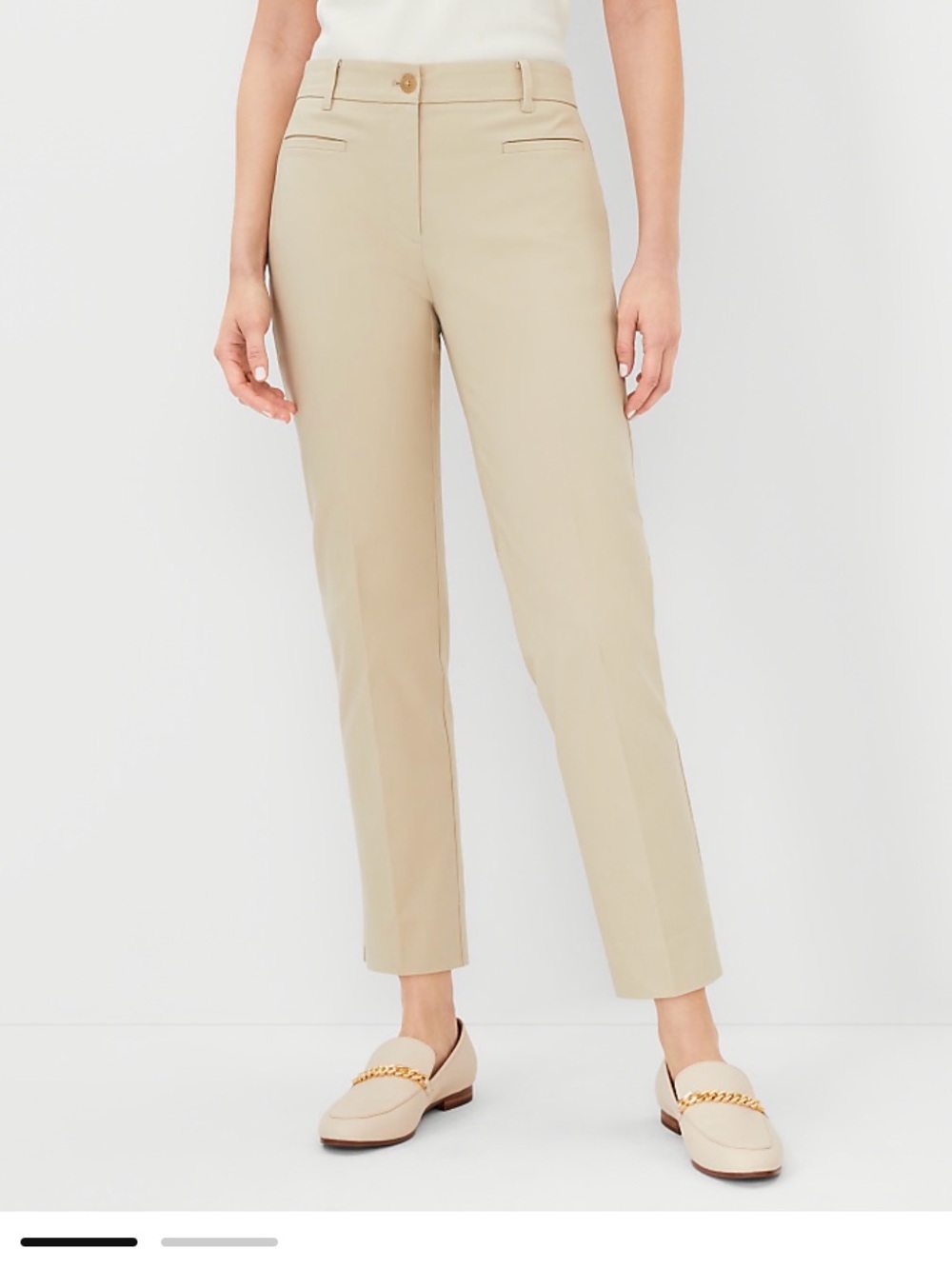 Ann Taylor Classic Straight-Leg Women's Pants in khaki
